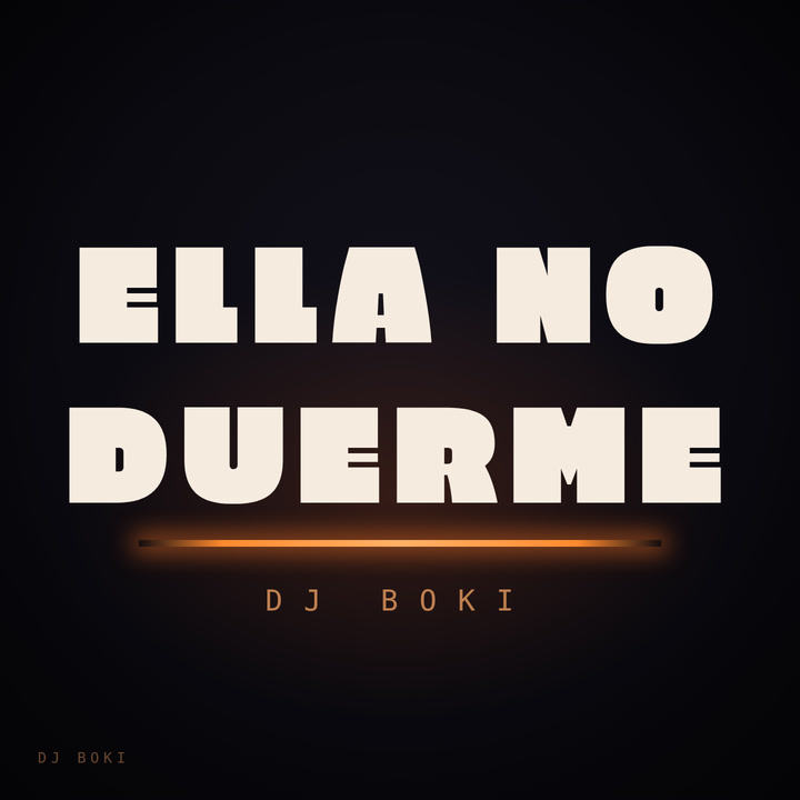 Portada de Ella No Duerme: el título en blanco roto sobre negro, con una línea de neón naranja